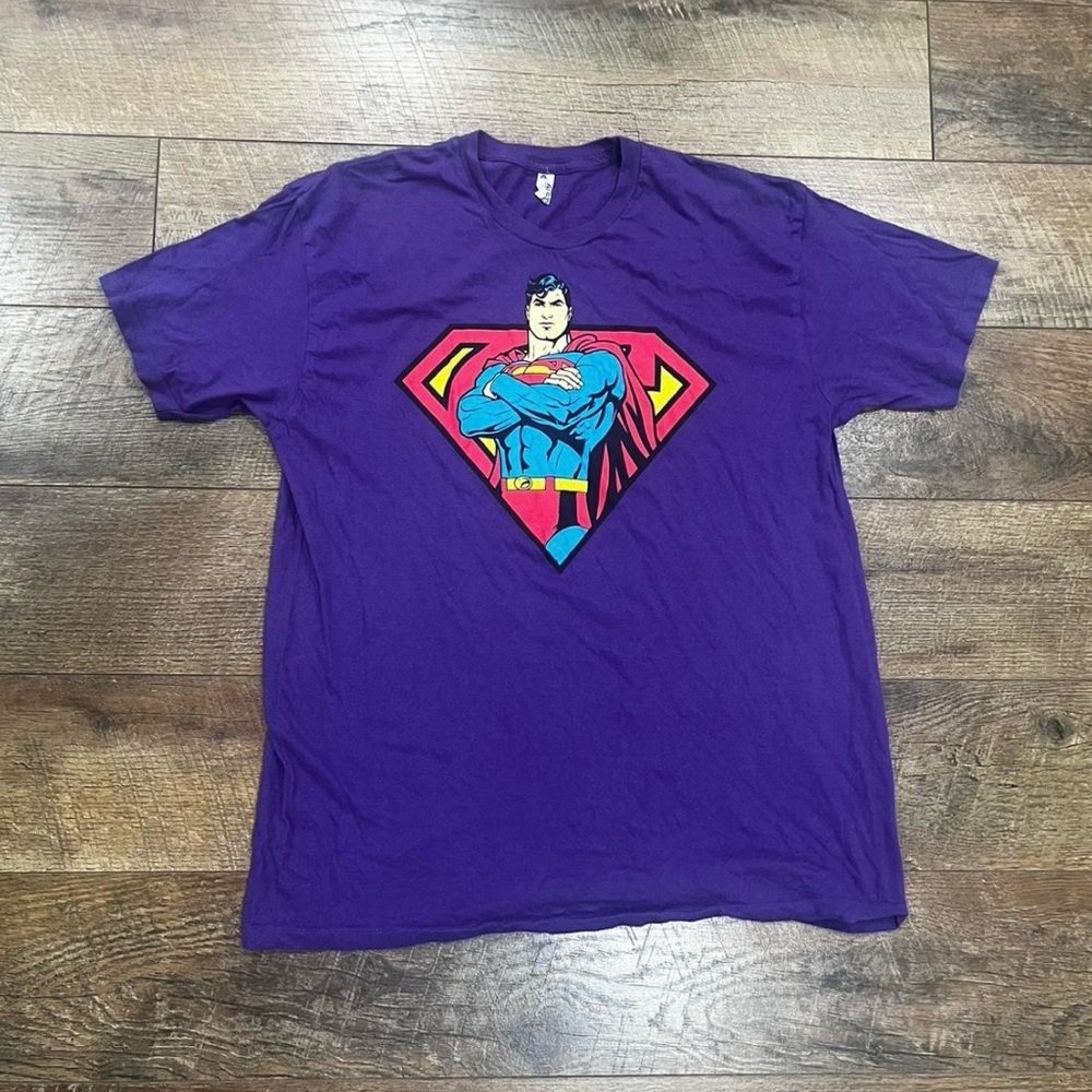 Superman Big Graphic Tee Shirt‎ Alstyle - Purple - Large